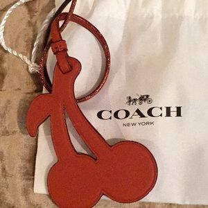 Coach cherries leather hang tag